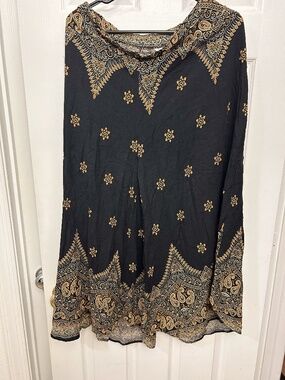 Black Patterned Palazzo Pants